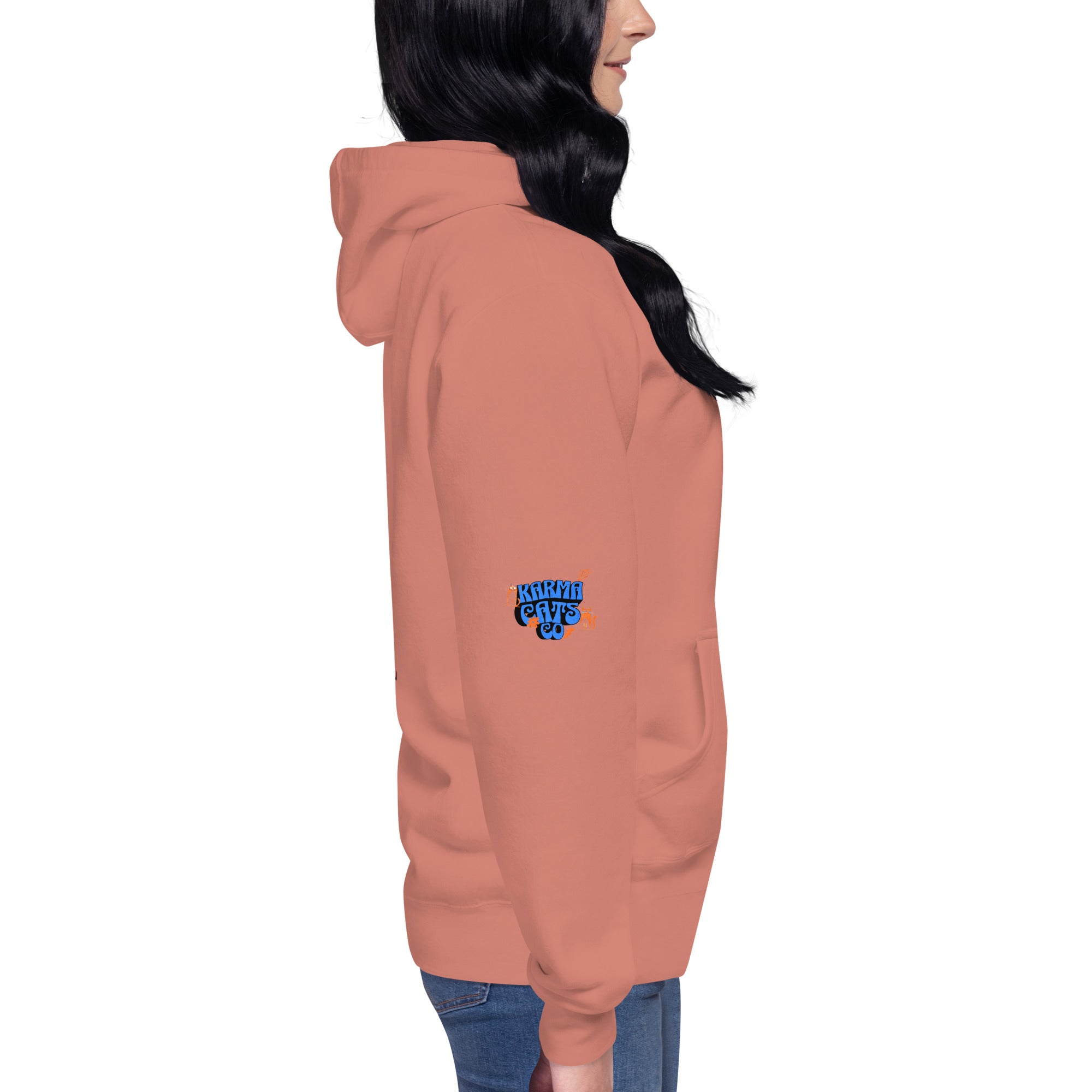 Keep calm hoodie print in the back