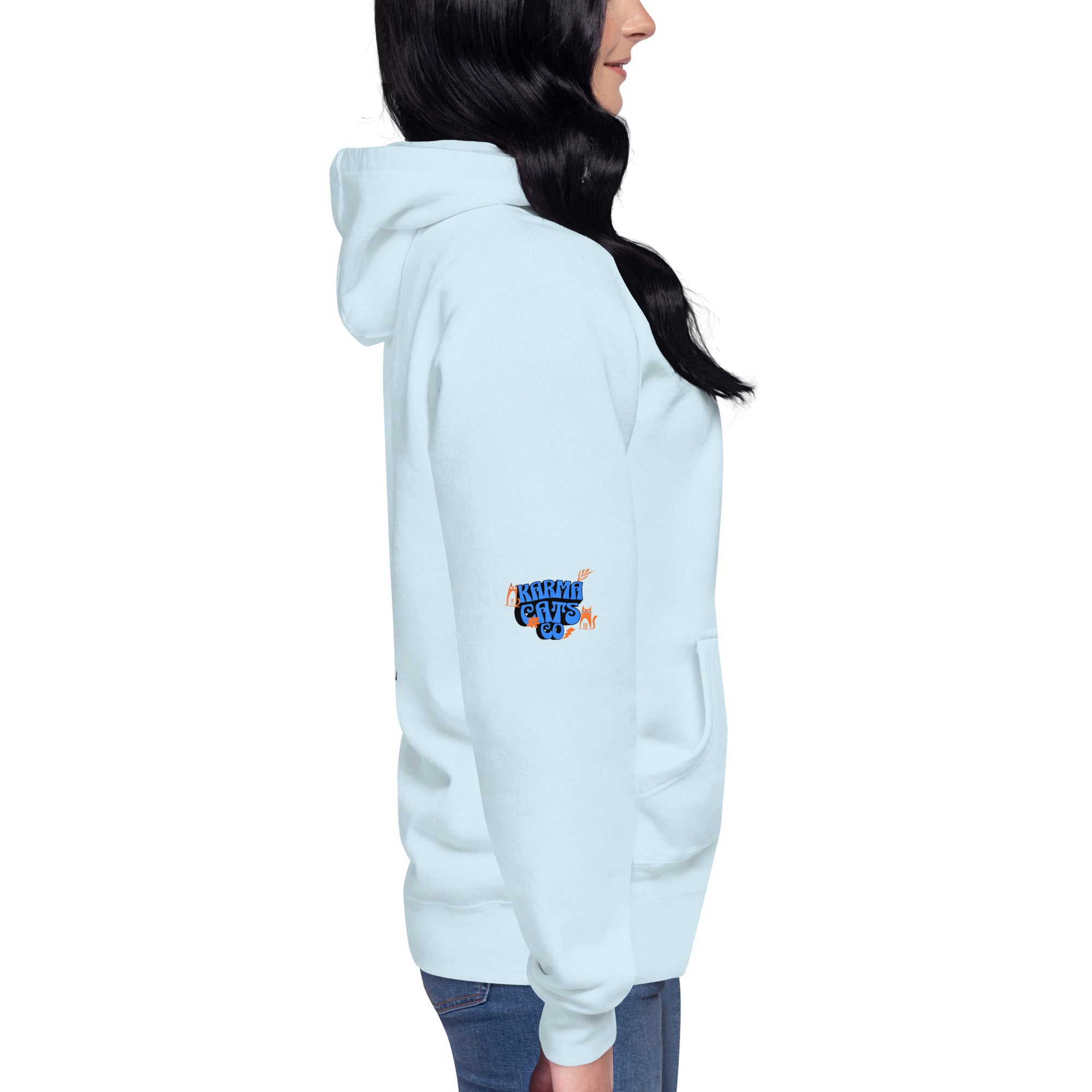Keep calm hoodie print in the back