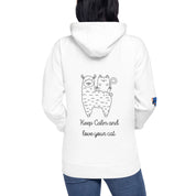 Keep calm hoodie print in the back