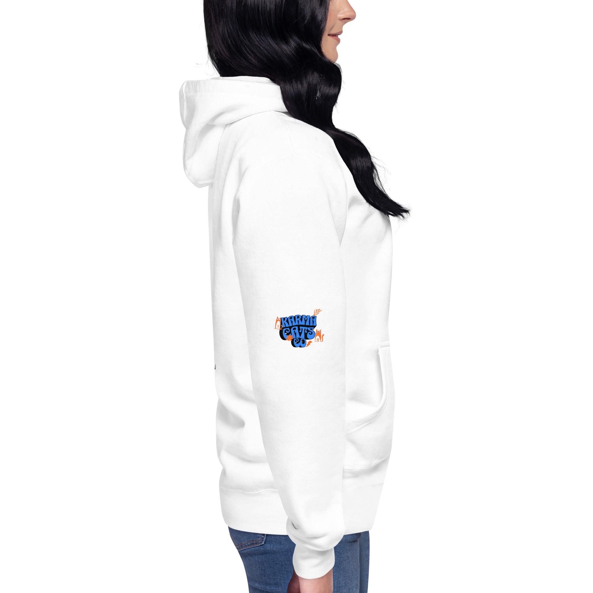 Keep calm hoodie print in the back