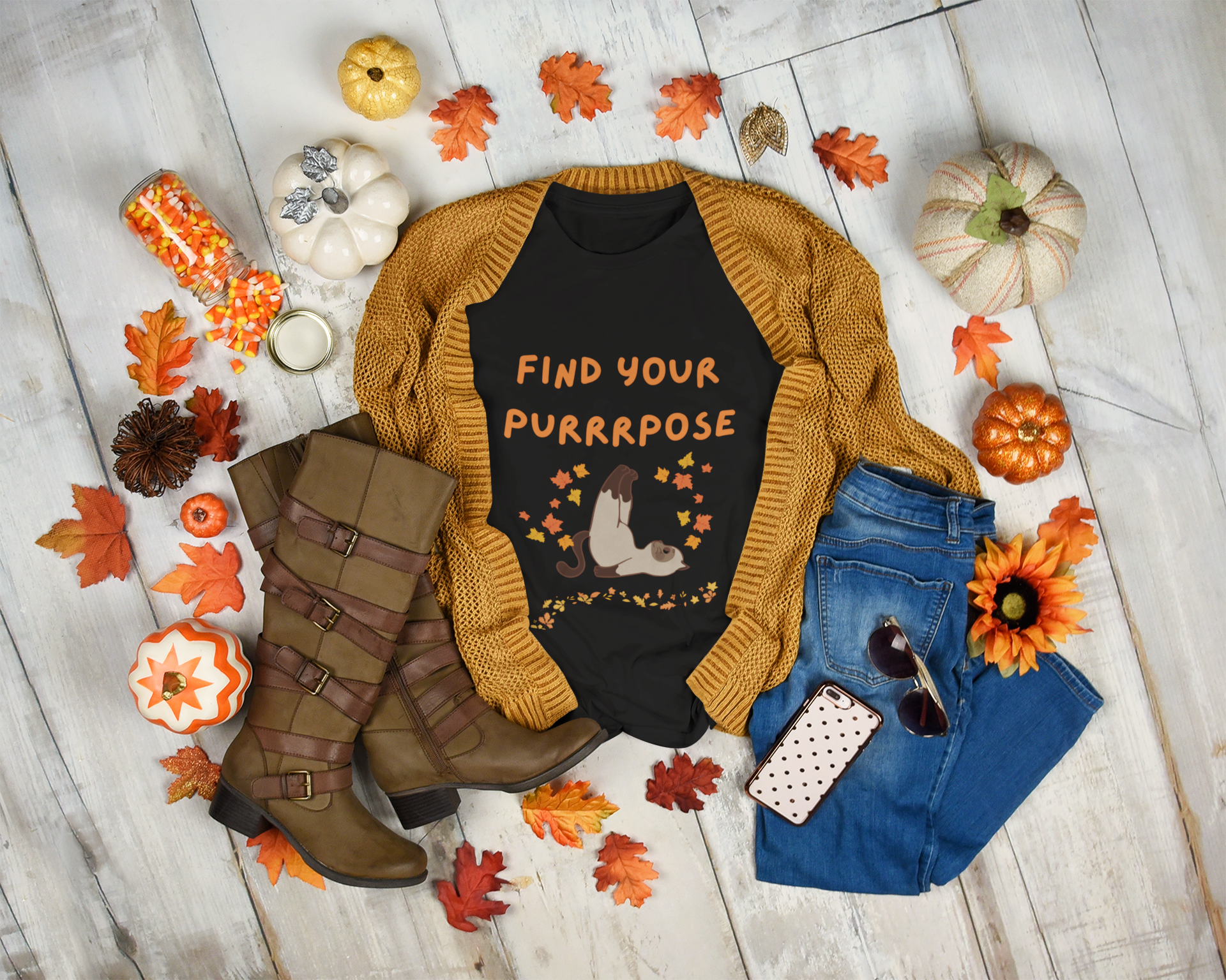 Find Your Purrpose Cat T-Shirt