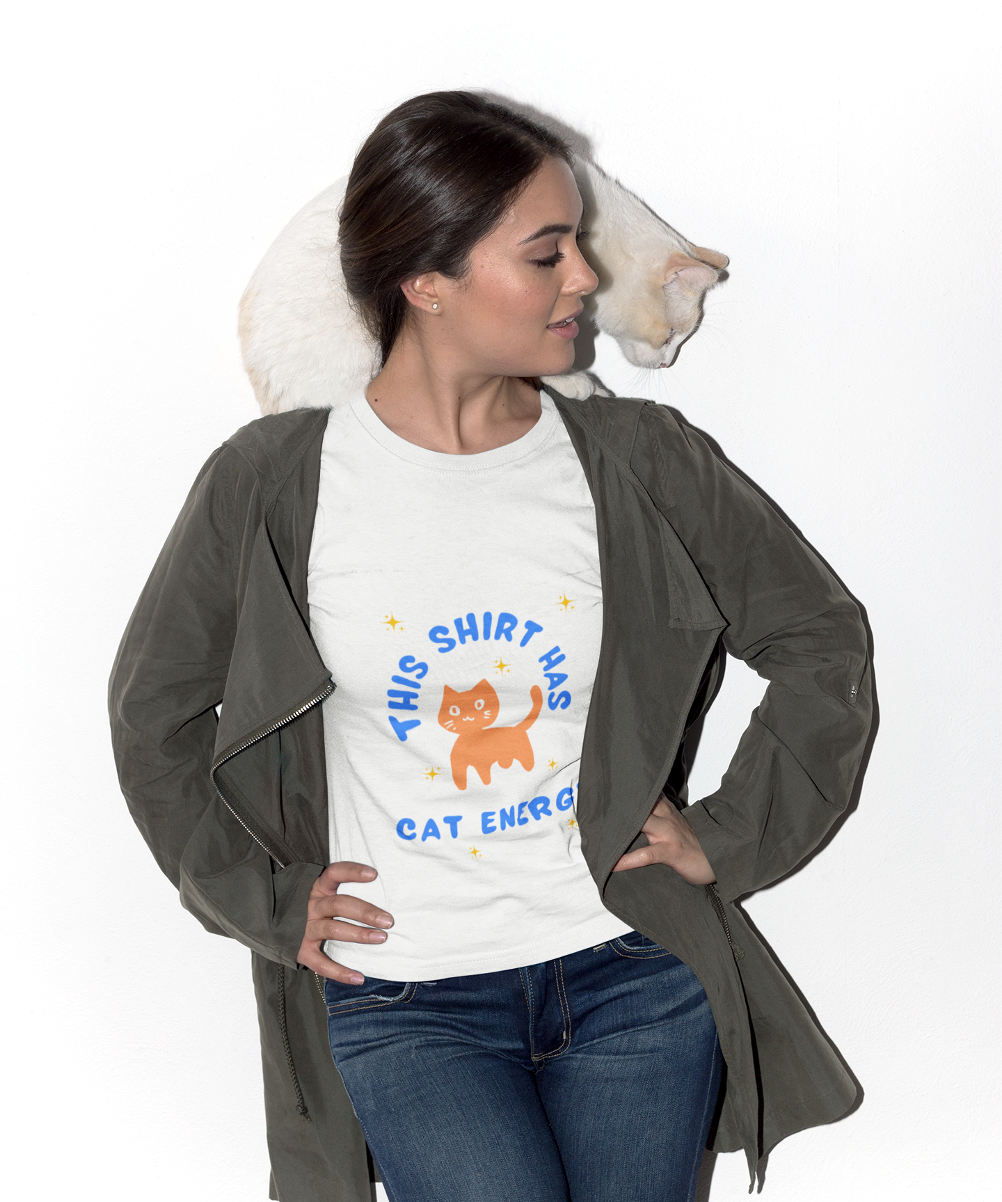 woman-posing-wearing-a-t-shirt-mockup-with-her-cat-on-her-shoulders-a18777.png